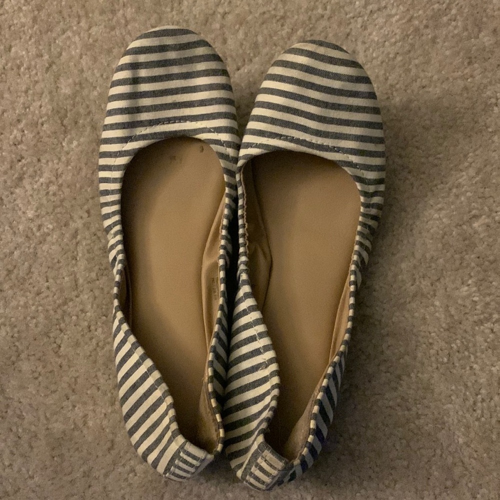 striped ballet flats
